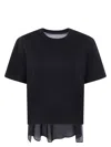 Sacai X Women's Nylon Twill X Cotton Jersey T-shirt