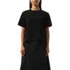 SACAI WOMEN'S NYLON TWILL MIX COTTON JERSEY T-SHIRT