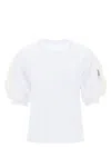 Sacai Nylon Twill X Cotton Jersey T-shirt In White