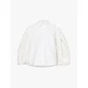 Sacai Poplin And Twill Shirt In Off White