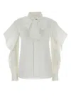 Sacai Off White Regular Solid Shirt In Purple