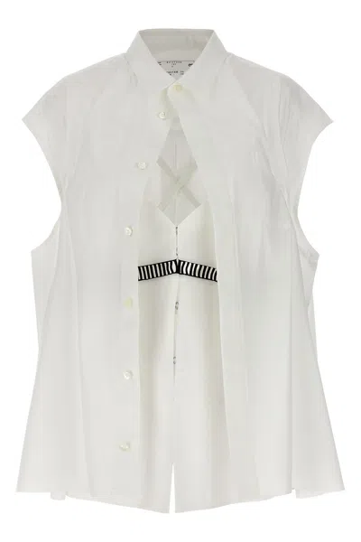 Sacai Layered-design Blouse In Beige