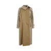 Sacai Two-tone Buttoned Coat In Beige