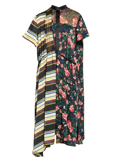 Sacai Women's Pattern Mix Shirtdress In Multi