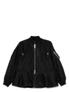 Sacai Polyester Nylon Blend Coat In Black