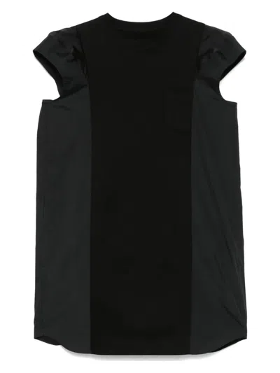 SACAI WOMEN'S POPELINE X COTTON JERSEY DRESS