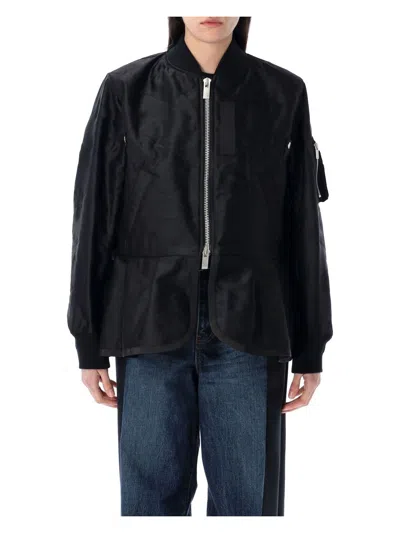 Sacai Ma-1 Bomber Jacket In Black | ModeSens