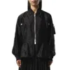 Sacai Polyester Nylon Blend Coat In Black