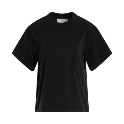 Sacai Slide Slit T-shirt Men Black In Cotton