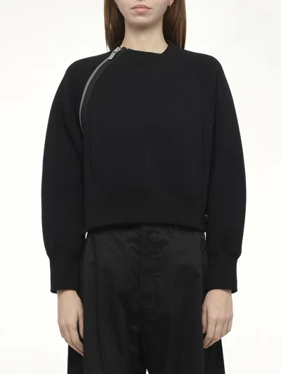 Sacai Women's S Sponge Sweat Pullover In Black