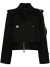 Sacai Black Cotton Gabardine X Nylon Twill Jacket In Black