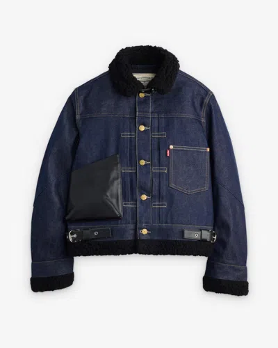 Sacai Women's -style Layered Mini Jacket In Blue