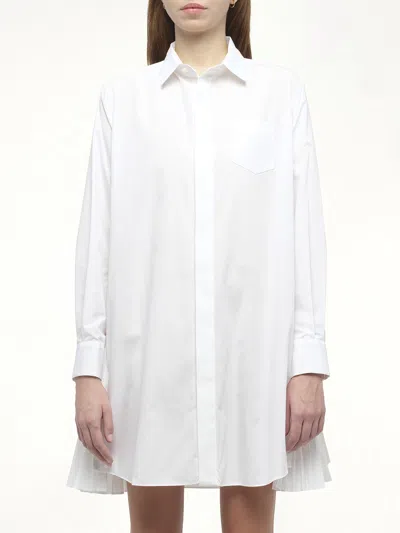 Sacai Women's Side Zip Poplin Dress In White