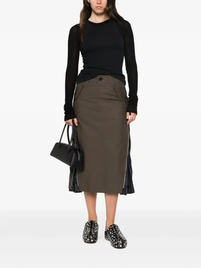 Sacai Women's Skirt In Brown