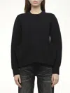 Sacai Sponge Sweat Round Neck Pullover In Black