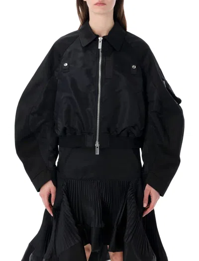 Sacai Women's Stylish Mini Coat In Black