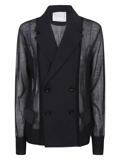SACAI WOMEN'S SUITING X KNIT JACKET