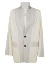 Sacai Suiting X Knit Jacket In Nude & Neutrals