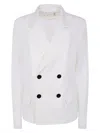 Sacai Double-breasted Jacket In White