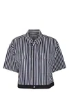Sacai Marques'almeida Fringed Denim Long In Blue