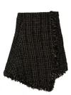 Sacai Tweed Wool Mini Skirt In Black
