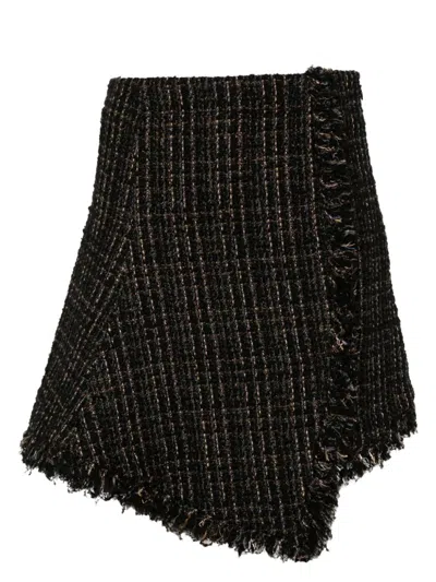 SACAI WOMEN'S TWEED WOOL MINI SKIRT