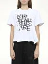 Sacai Where The Wild Things Are Cotton Jersey T-shirt In White