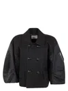 Sacai Women's Wool Melton X Nylon Twill Jacket In Black