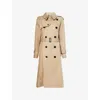 Sacai Womens Beige Belted Double-breasted Cotton-blend Trench Coat In Beige