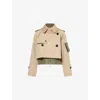 Sacai Layered Shell-trimmed Cotton-blend Gabardine And Knitted Jacket In Brown