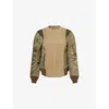 Sacai Womens Sponge Contrast-texture Cotton-blend Sweatshirt Beige Xl In Beige