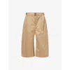 Sacai Womens Beige Wide-leg Belted Cotton Chino Shorts In Neutral