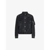 Sacai Womens Black Contrast-shell Regular-fit Denim Jacket Xl In Black