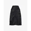 Sacai Womens Black Pleated Regular-fit Woven Skirt In Black