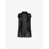 Sacai Asymmetric Ruffle Tank Top In Chiffon In Black