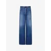 Sacai Womens Blue  X Levi's Belted Wide-leg Denim Jeans Xxs