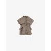 Sacai Womens Brown Fringed Sleeveless Wool-blend Jacket In Brown