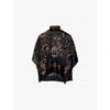 Sacai Womens Navy Floral Asymmetric Woven Shirt In Navy