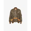 Sacai Womens Khaki Padded Relaxed-fit Shell Jacket Xl In Brown