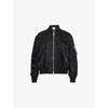 Sacai Womens Buttoned-pockets Pleated Relaxed-fit Shell Jacket Black In Black
