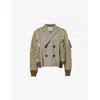 Sacai Double-breasted Bomber Jacket In Taupe