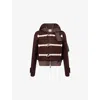 Sacai Womens Brown Hooded Toggle Wool-melton Blouson Jacket In Brown