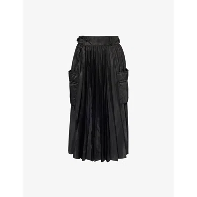 Sacai Nylon Twill Skirt In Black