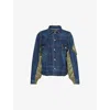Sacai Denim And Nylon Jacket For Men In Blue