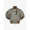 Sacai Taupe Puff Sleeve Bomber Jacket In Beige