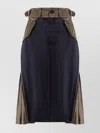 Sacai Wool And Nylon Midi Skirt In Black