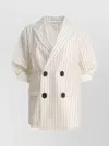 Sacai Wool And Silk Double-breasted Blazer
