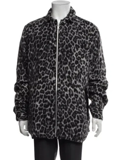 Pre-owned Sacai Wool Animal Print Jacket In Black