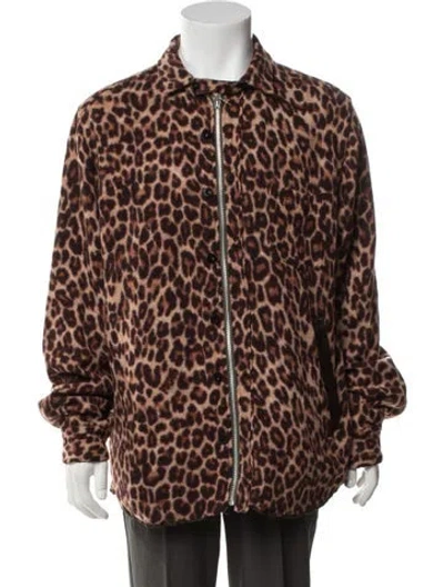 Pre-owned Sacai Wool Animal Print Jacket In Brown