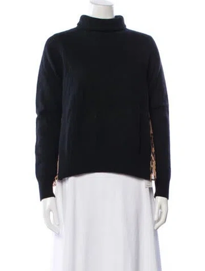 Pre-owned Sacai Wool Animal Print Top In Black